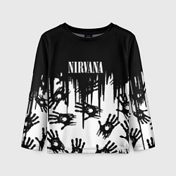 Детский лонгслив Nirvana rok hand