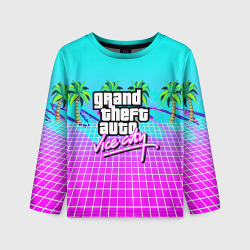 Детский лонгслив Vice city tropic collection / 3D-принт – фото 1