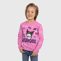 Лонгслив детский Куроми в розовых облаках, цвет: 3D-принт — фото 2