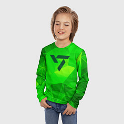 Лонгслив детский Seventeen green poly, цвет: 3D-принт — фото 2