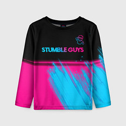 Детский лонгслив Stumble Guys - neon gradient посередине