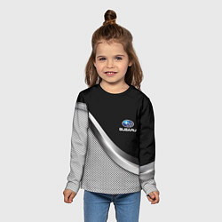 Лонгслив детский Subaru metal steel, цвет: 3D-принт — фото 2