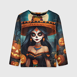 Детский лонгслив Страшилки ведьмочка