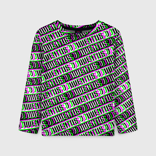 Детский лонгслив Juventus glitch pattern / 3D-принт – фото 1