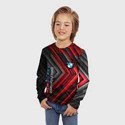Лонгслив детский BMW geometry stripes red, цвет: 3D-принт — фото 2