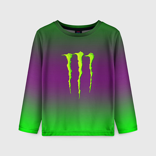 Детский лонгслив Monster energy gradient / 3D-принт – фото 1