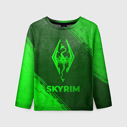 Детский лонгслив Skyrim - green gradient