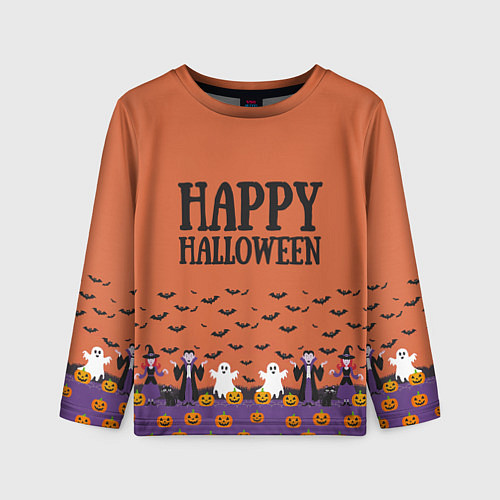 Детский лонгслив Happy Halloween pattern / 3D-принт – фото 1