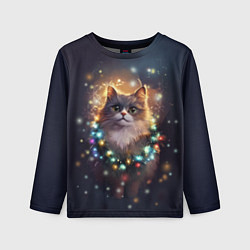 Детский лонгслив Уютный котик - Новый год