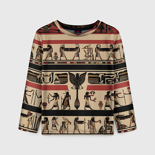 Детский лонгслив Египет орнамент / 3D-принт – фото 1