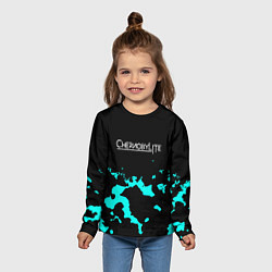 Лонгслив детский Chernobylite камуфляж голубой, цвет: 3D-принт — фото 2