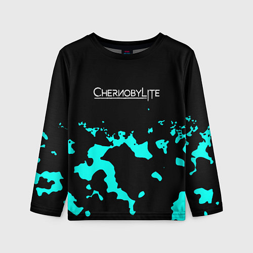 Детский лонгслив Chernobylite камуфляж голубой / 3D-принт – фото 1