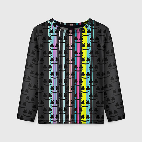 Детский лонгслив Marshmello dj pattern line / 3D-принт – фото 1