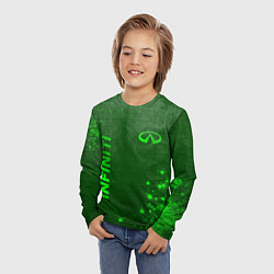 Лонгслив детский Infiniti - green gradient вертикально, цвет: 3D-принт — фото 2