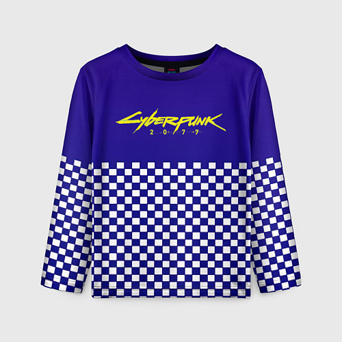 Детский лонгслив Cyberpunk 2077 клетка / 3D-принт – фото 1