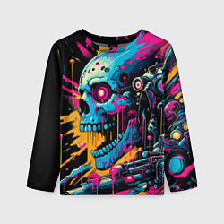 Детский лонгслив Cool cyber skull - ai art