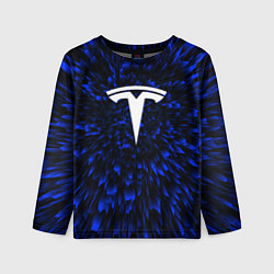 Детский лонгслив Tesla blue energy