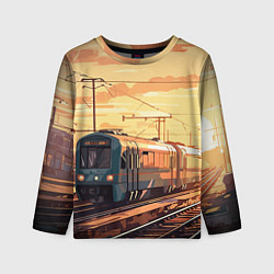 Лонгслив детский Осенний поезд, цвет: 3D-принт