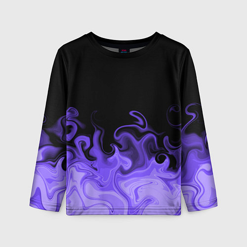 Детский лонгслив Абстрактный фиолетовый огонь / 3D-принт – фото 1