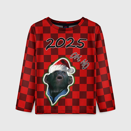Детский лонгслив Новогодняя обезьяна oh, no / 3D-принт – фото 1