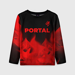 Детский лонгслив Portal - red gradient посередине