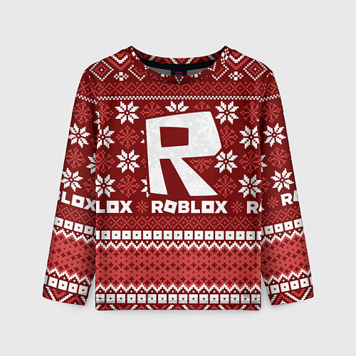 Детский лонгслив Новогодний свитер ugly Roblox / 3D-принт – фото 1