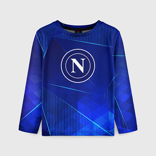 Детский лонгслив Napoli blue poly / 3D-принт – фото 1