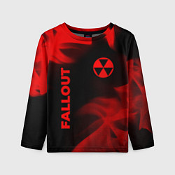 Лонгслив детский Fallout - red gradient вертикально, цвет: 3D-принт