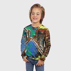 Лонгслив детский Улица проспект городской, цвет: 3D-принт — фото 2