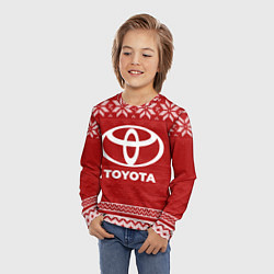 Лонгслив детский Новогодний Toyota, цвет: 3D-принт — фото 2
