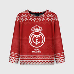Лонгслив детский Новогодний Real Madrid, цвет: 3D-принт