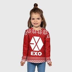 Лонгслив детский Новогодний Exo, цвет: 3D-принт — фото 2
