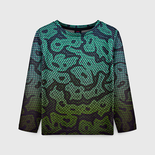 Детский лонгслив Змеиный камуфляж / 3D-принт – фото 1
