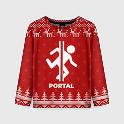 Детский лонгслив Новогодний Portal с оленями