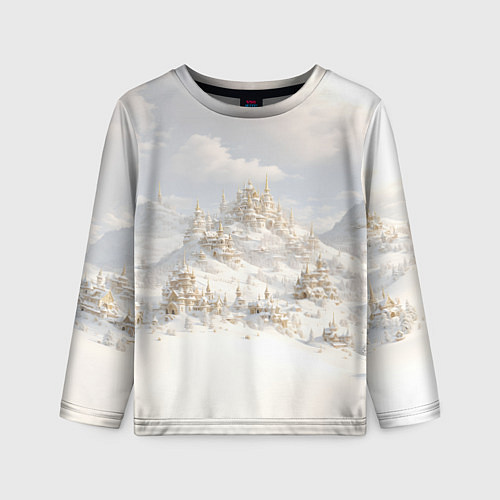 Детский лонгслив Снежный древний город / 3D-принт – фото 1