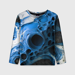 Детский лонгслив Сине-белая абстрактная структура