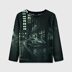 Лонгслив детский Спорткар на тёмной улице, цвет: 3D-принт