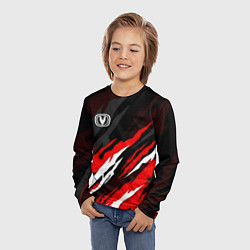 Лонгслив детский Changan - красные языки, цвет: 3D-принт — фото 2