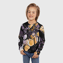 Лонгслив детский Чёрно-жёлтый камень, цвет: 3D-принт — фото 2