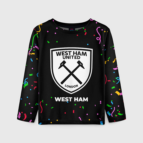Детский лонгслив West Ham конфети / 3D-принт – фото 1