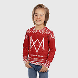 Лонгслив детский Новогодний Watch Dogs, цвет: 3D-принт — фото 2