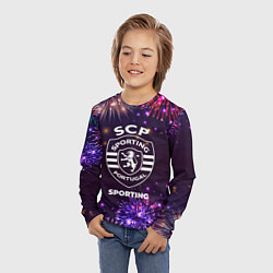 Лонгслив детский Праздничный Sporting, цвет: 3D-принт — фото 2