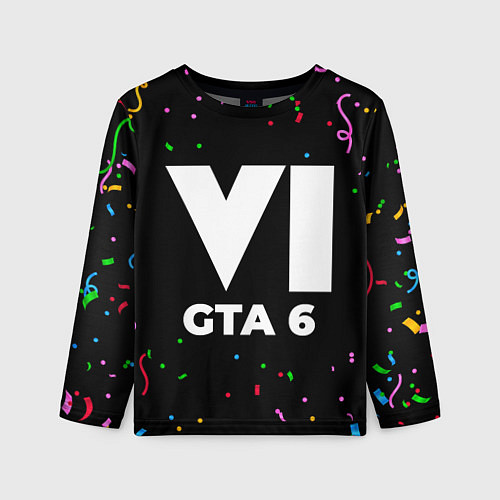 Детский лонгслив GTA 6 конфети / 3D-принт – фото 1