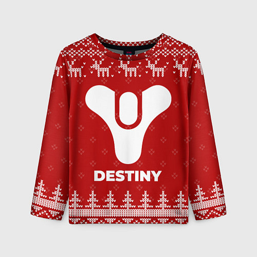 Детский лонгслив Новогодний Destiny с оленями / 3D-принт – фото 1