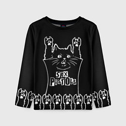 Лонгслив детский Sex Pistols: cat rock, цвет: 3D-принт