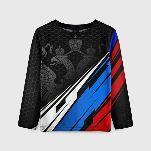 Детский лонгслив Россия - абстракция / 3D-принт – фото 1