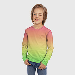Лонгслив детский Градиент заря розово-зелёный, цвет: 3D-принт — фото 2