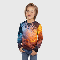 Лонгслив детский Брызги воды и огня, цвет: 3D-принт — фото 2