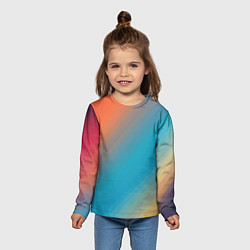 Лонгслив детский Сине-оранжевый градиент, цвет: 3D-принт — фото 2