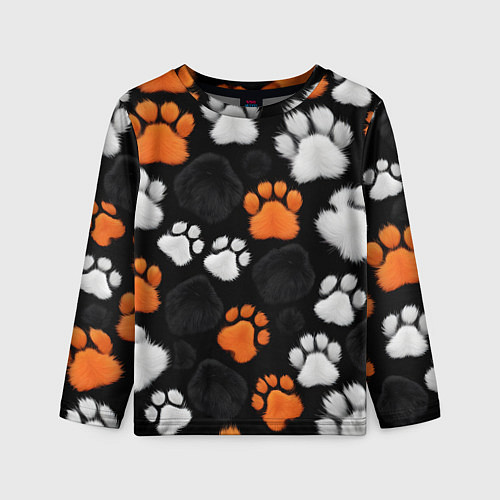 Детский лонгслив Мохнатые лапки / 3D-принт – фото 1
